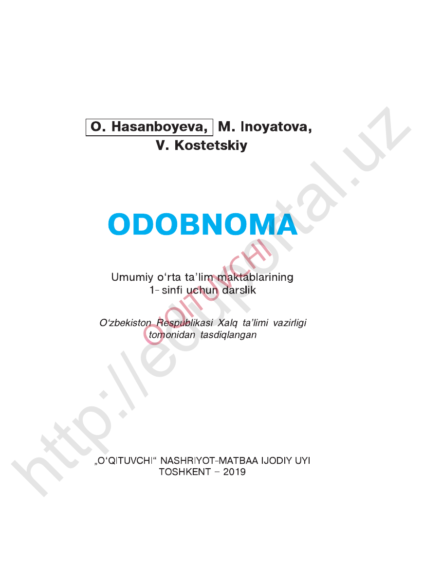 Odobnoma muqovasi