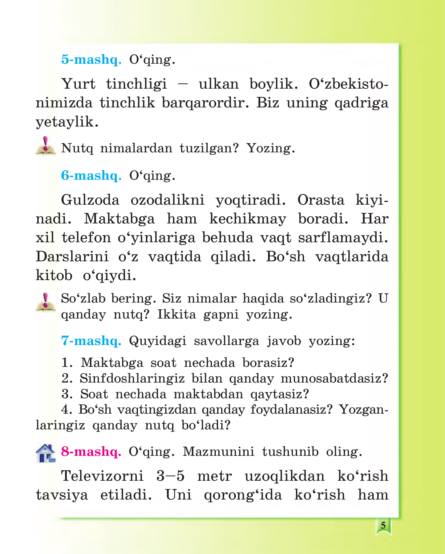 Ona tili — 5-bet