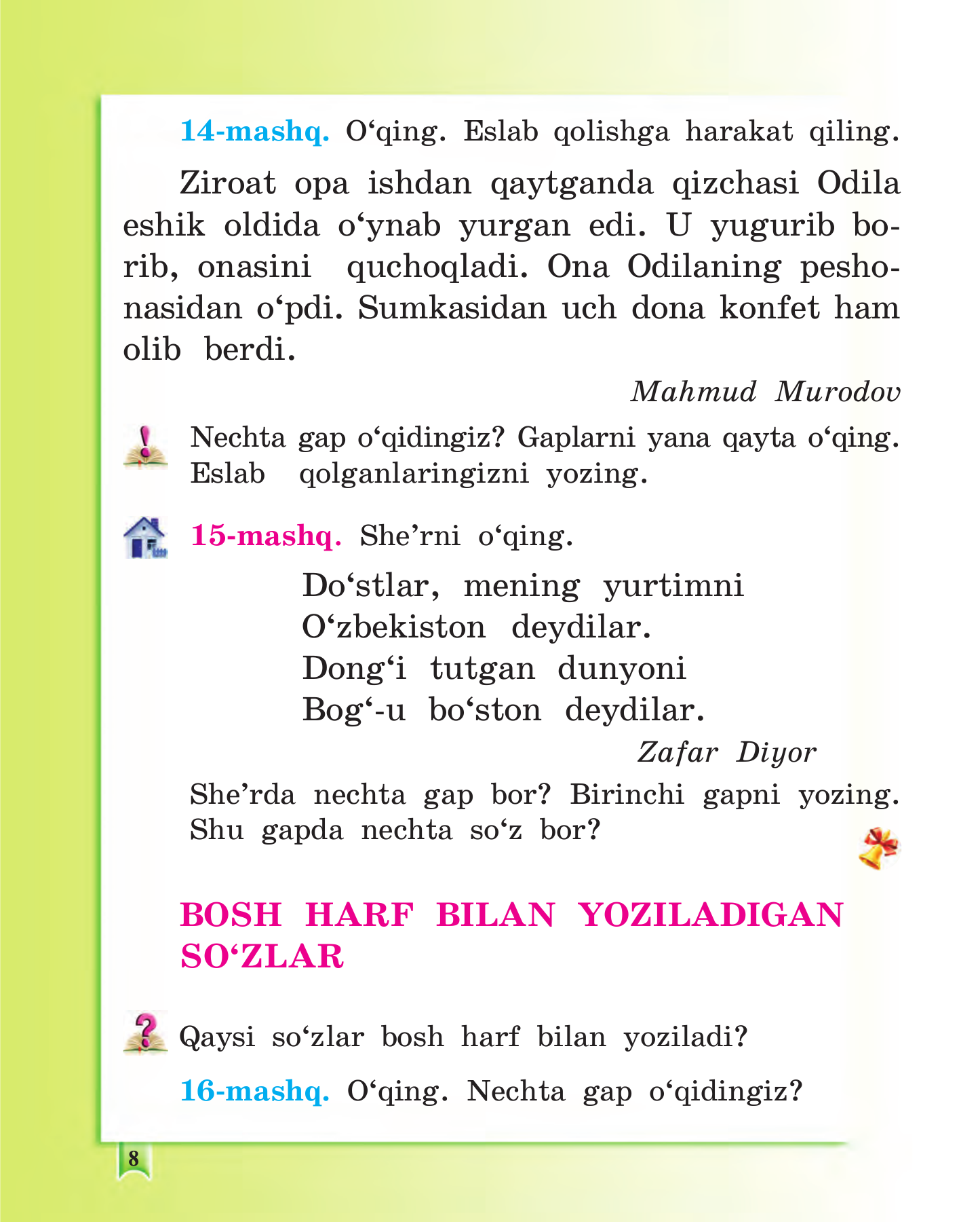 Ona tili — 8-bet