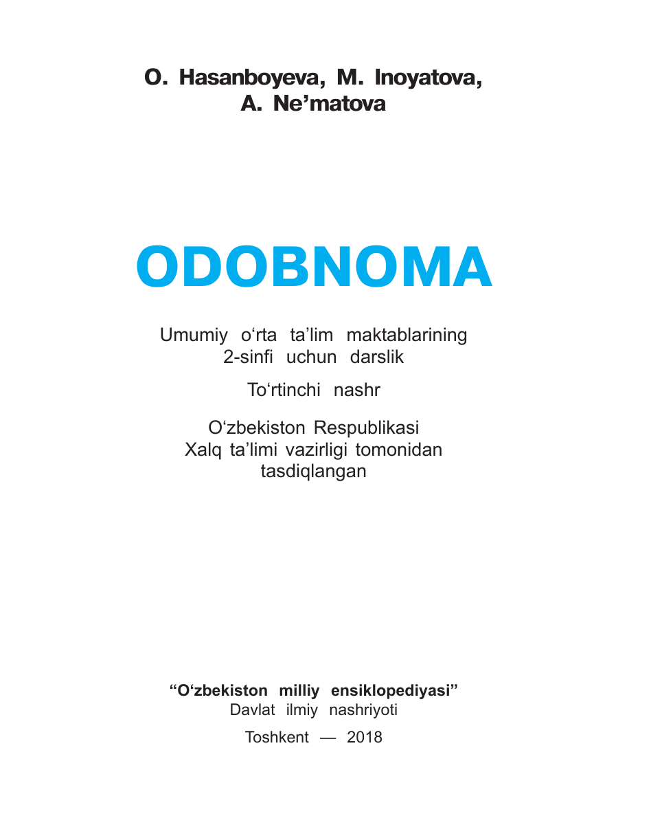Odobnoma muqovasi