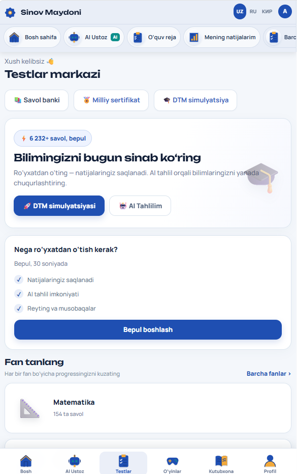 Mobil versiya yangilandi